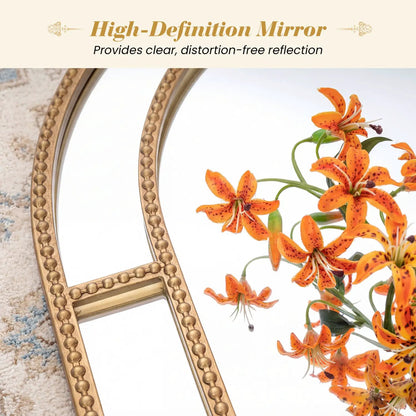 36 x 24 Inch Decorative Mirror With Beaded Frame