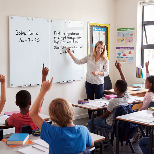 36 x 24 Inches Glass Whiteboard with Eraser and Removable Tray - Tampa Home & Garden Store