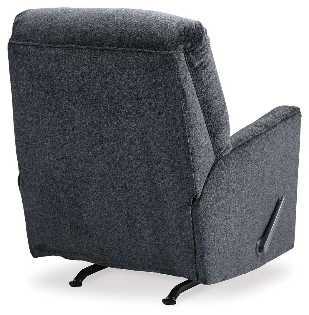 Rocker recliner chair in charcoal gray fabric with side lever by Unique Piece Furniture on Tampa Home & Garden Store