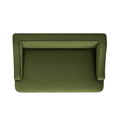 Duchess Pet Bed Sofa in olive green velvet with cushioned back and side bolsters on Tampa Home & Garden Store