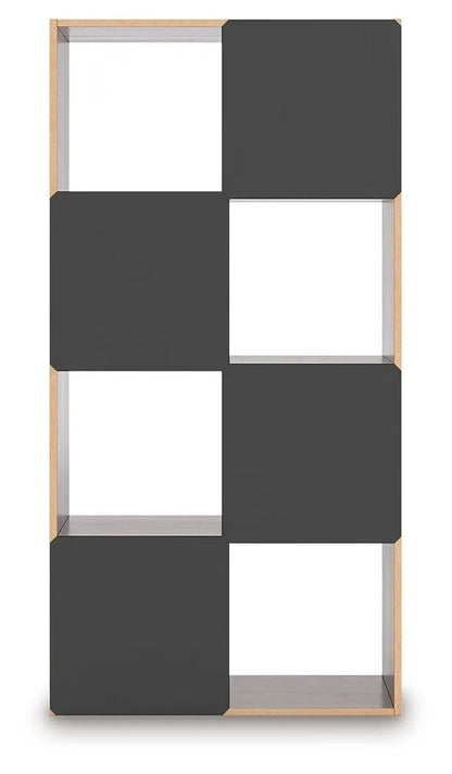 Glosmount Cube Organizer by Unique Piece Furniture with dark gray panels and wooden frame on Tampa Home & Garden Store