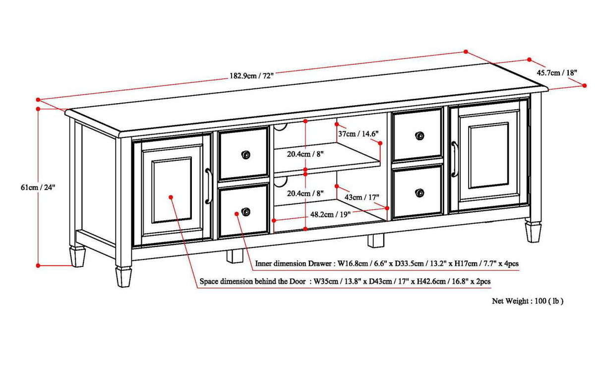 Sturdy solid wood TV Stand with wide storage by HouseOfZazla; cabinets + open shelf on Tampa Home & Garden Store