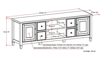 Sturdy solid wood TV Stand with wide storage by HouseOfZazla; cabinets + open shelf on Tampa Home & Garden Store