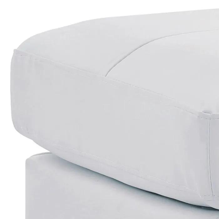 Casual Upholstered Ottoman in white fabric with rounded edges and subtle stitching on Tampa Home & Garden Store