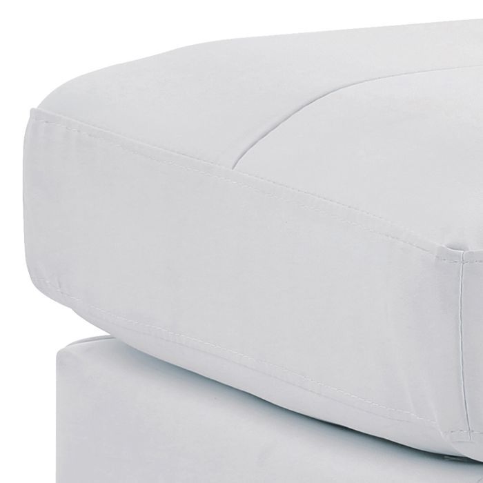 Upholstered ottomans white fabric pair by HouseOfZazla on Tampa Home & Garden Store