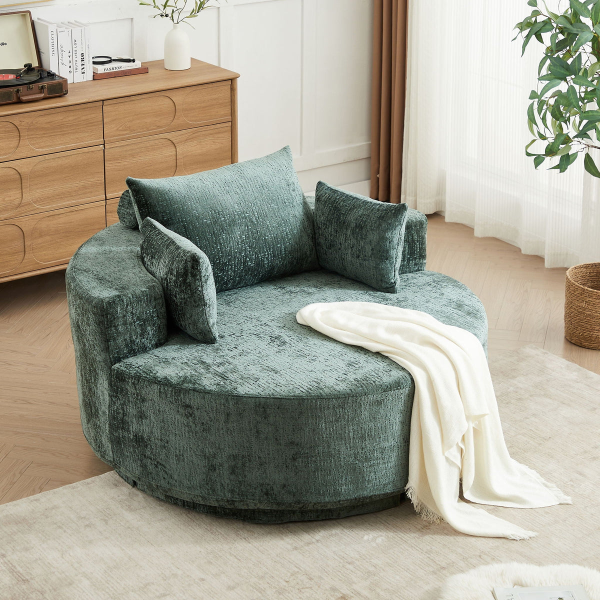Modern Single Sofa and Swivel Sleeper Chair