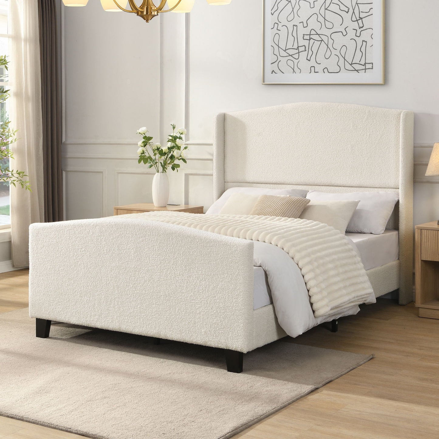 Sturdy Platform Bed Frame and a Padded Headboard