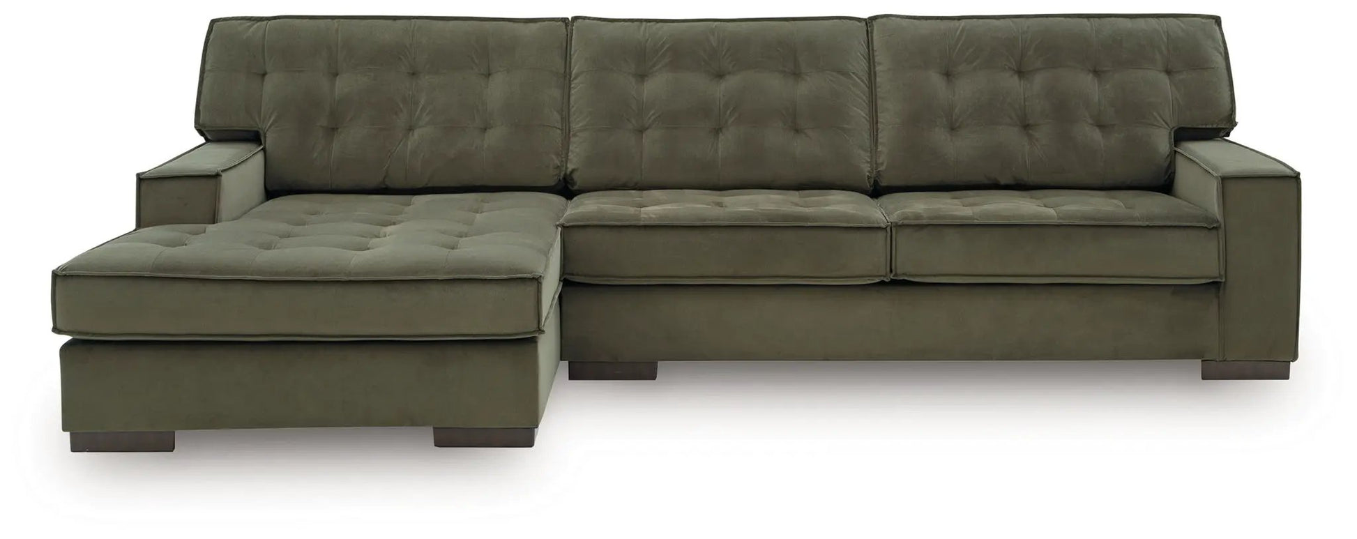 Caspian-Town Sectional olive green velvet with tufted cushions by Unique Piece Furniture on Tampa Home & Garden Store