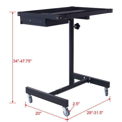 Adjustable Tear Down Work Table With Drawer, black metal power station caster base HouseOfZazla on Tampa Home & Garden Store