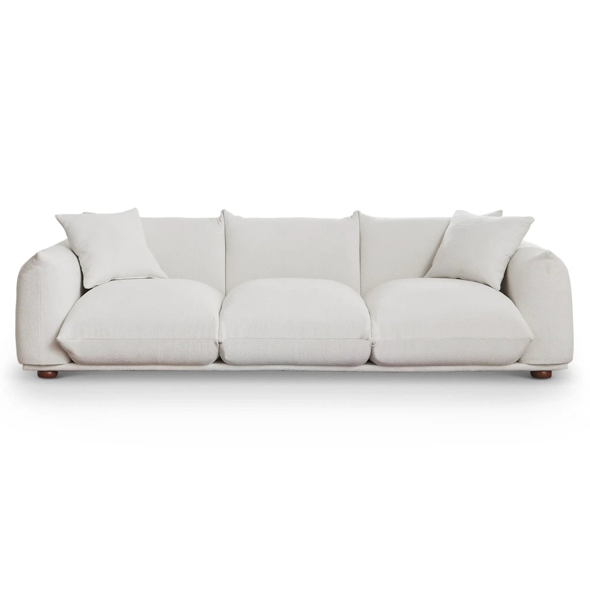 Kely upholstered sofa in light beige fabric, 3-seat stationary by Unique Piece Furniture on Tampa Home & Garden Store