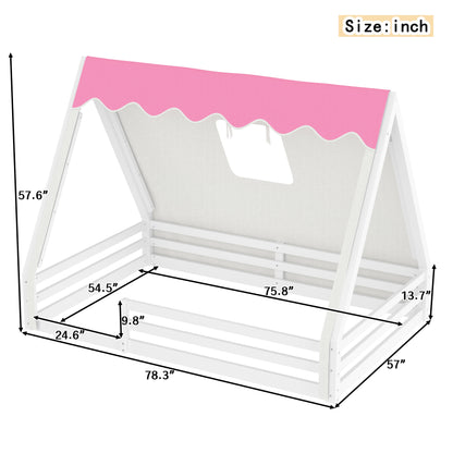 Youth House Floor Bed With Tent Light And Frame
