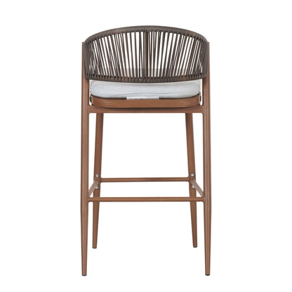 Outdoor Bar Stools With Scallop Cushion And Frame
