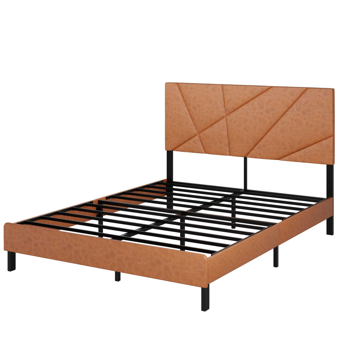 Vintage under-bed storage square platform bed tan upholstered by HouseOfZazla on Tampa Home & Garden Store