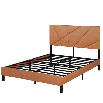 Vintage under-bed storage square platform bed tan upholstered by HouseOfZazla on Tampa Home & Garden Store