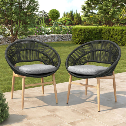 Cyril Rustic Modern Outdoor Papasan Dining Chair