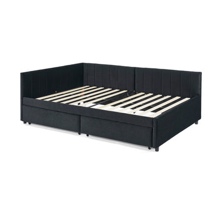 Upholstered Tufted Daybed Frame with Storage