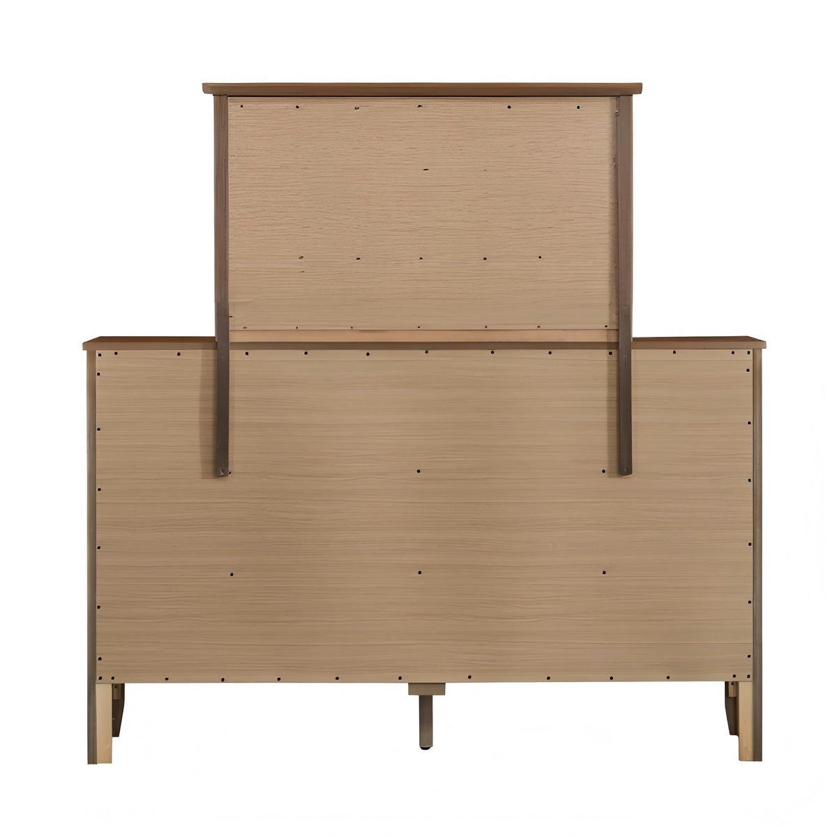 Spacious 6 Drawer Dresser with metal hardware set in natural wood, unfinished panels and frame on Tampa Home & Garden Store