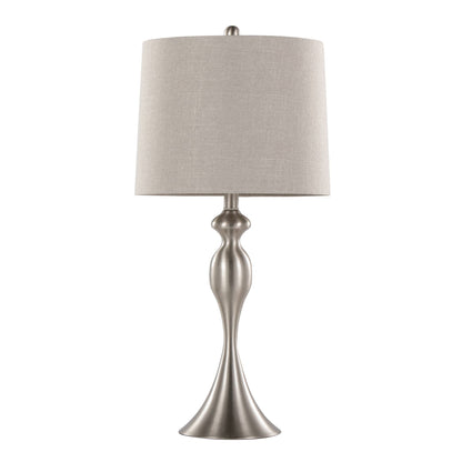 Ashland table lamp set of 2 with beige linen shade and nickel base on Tampa Home & Garden Store