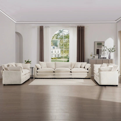 Elegant Sectional Sofa Set with Deep Seats