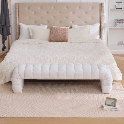 Modern Upholstered Bed Bench with Channel Tufted