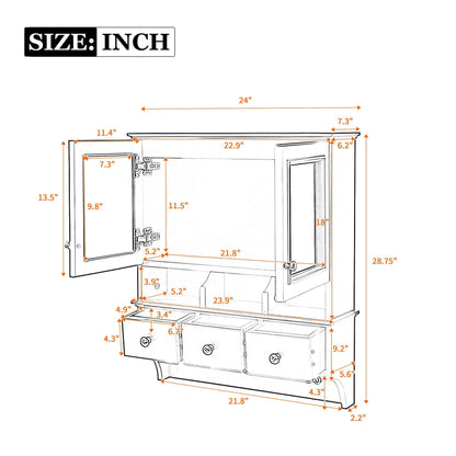 Modern Bathroom Mirror Cabinet With Drawers