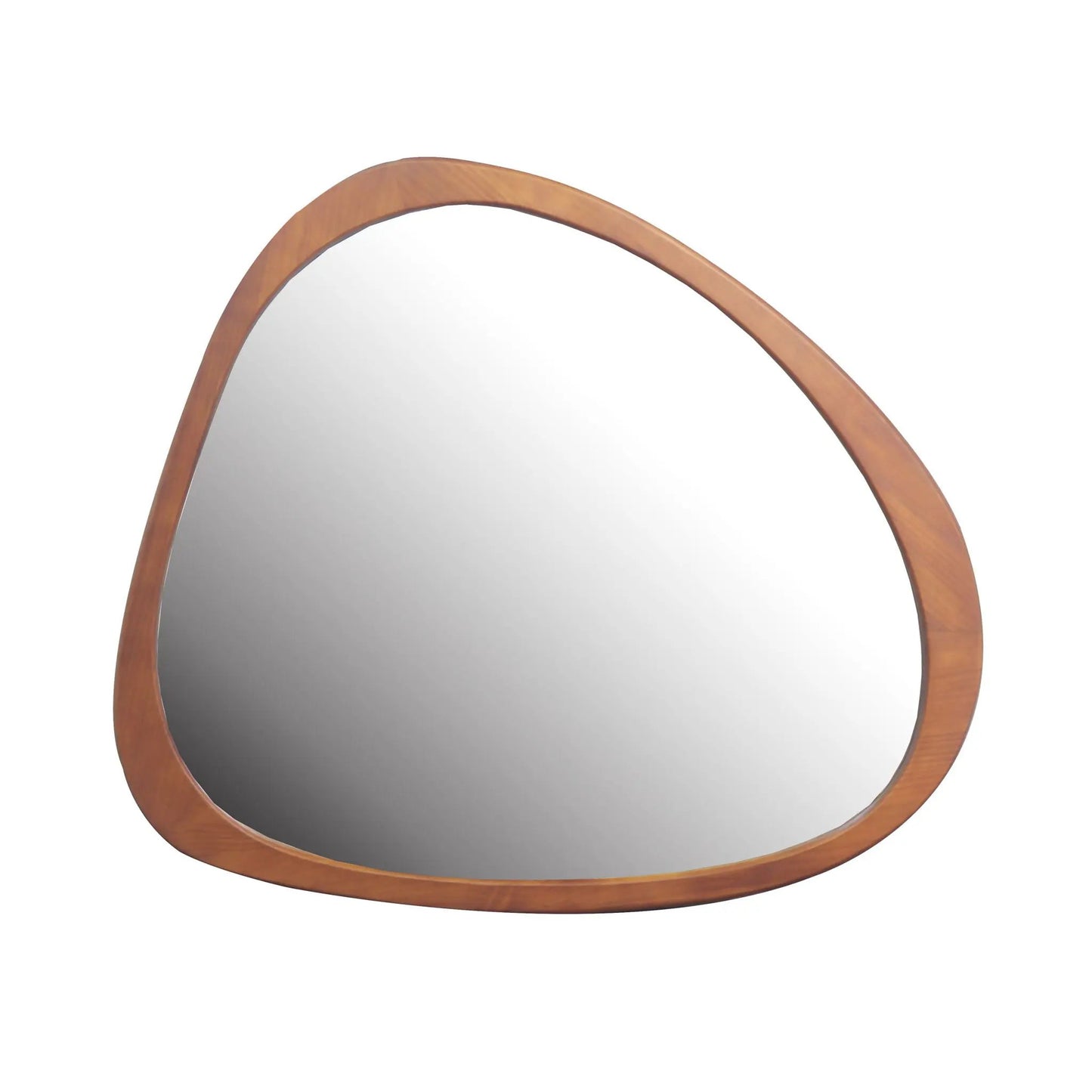 Asymmetrical Wall Mirror with Wooden Frame