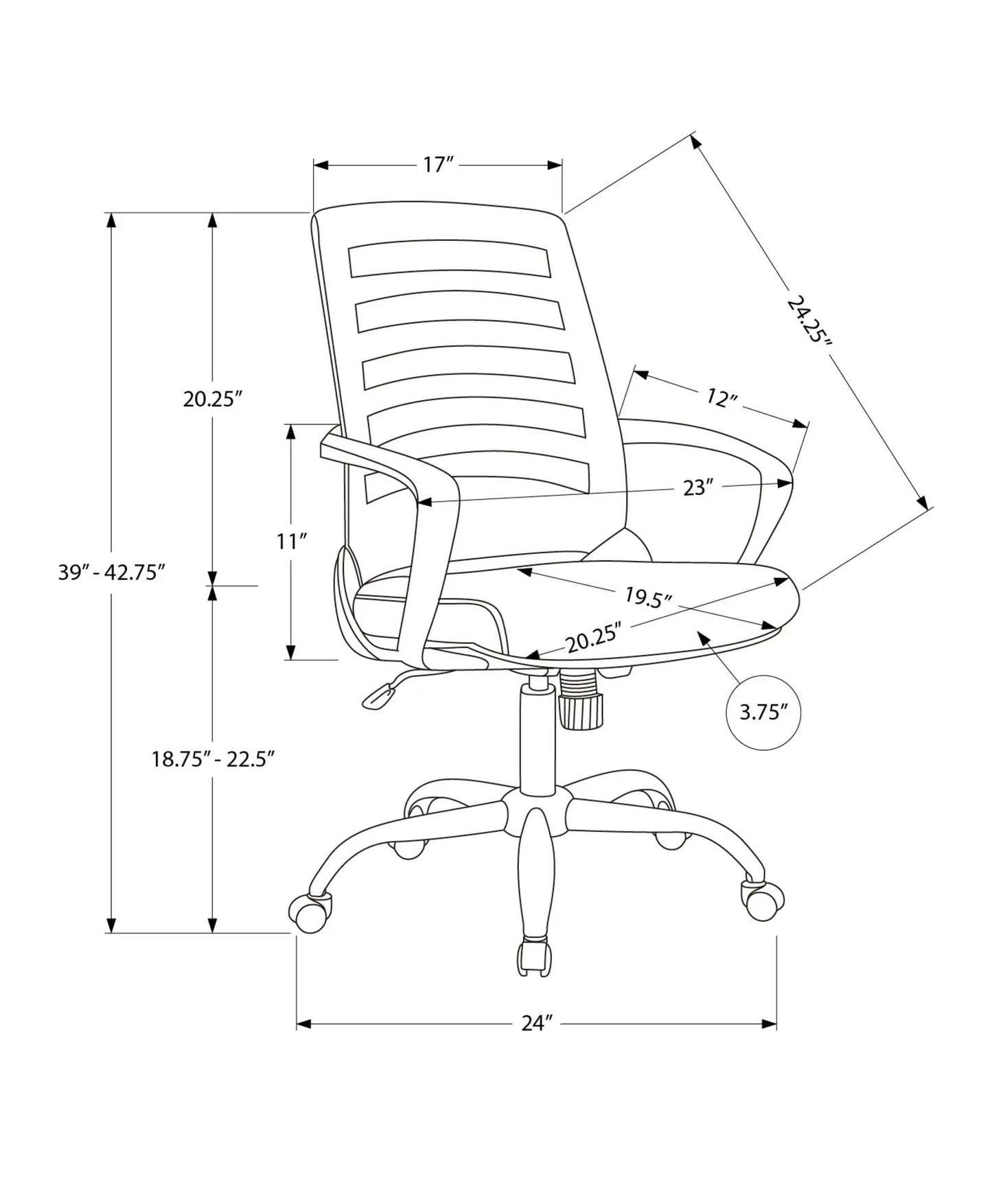 Office Chair Adjustable Height and Swivel