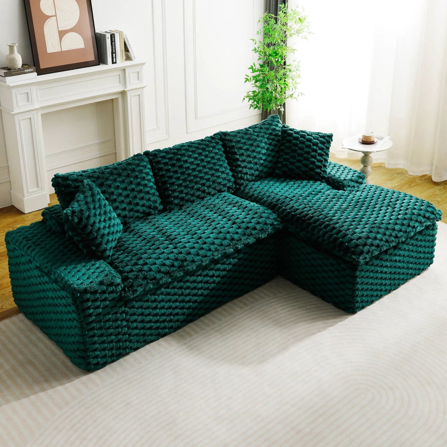 Modular Sofa, Convertible Twin Seat with Chaise