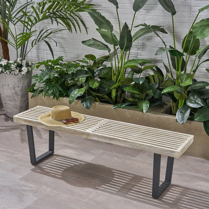Intrinsic Outdoor Dining Bench With Slat Top by HouseOfZazla in weathered wood on Tampa Home & Garden Store