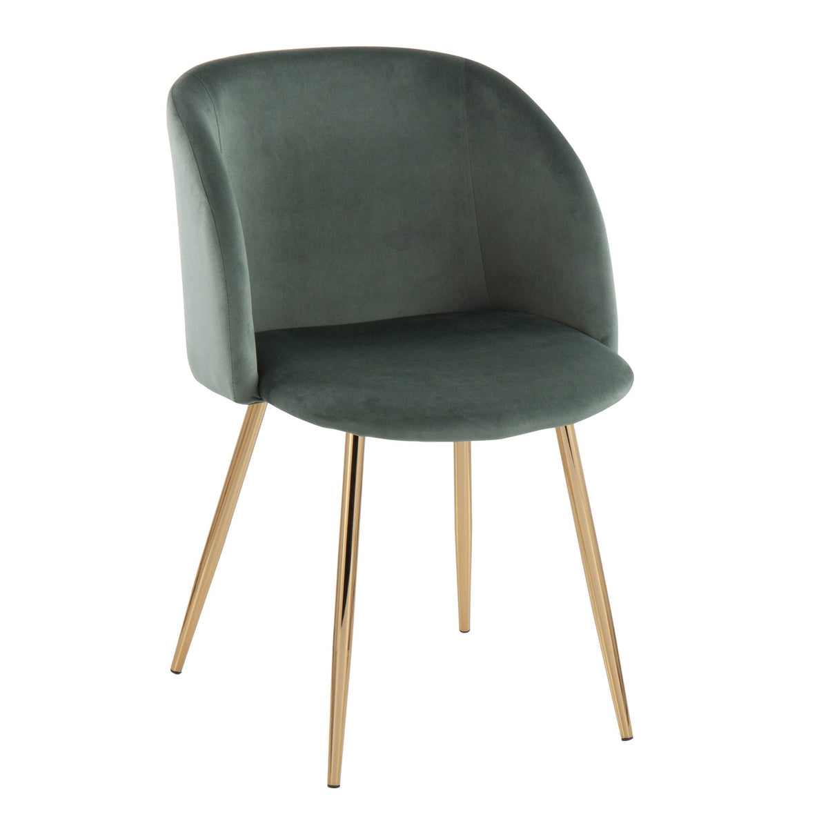 HouseOfZazla Contemporary padded chair set in dark green velvet with light wood legs on Tampa Home & Garden Store