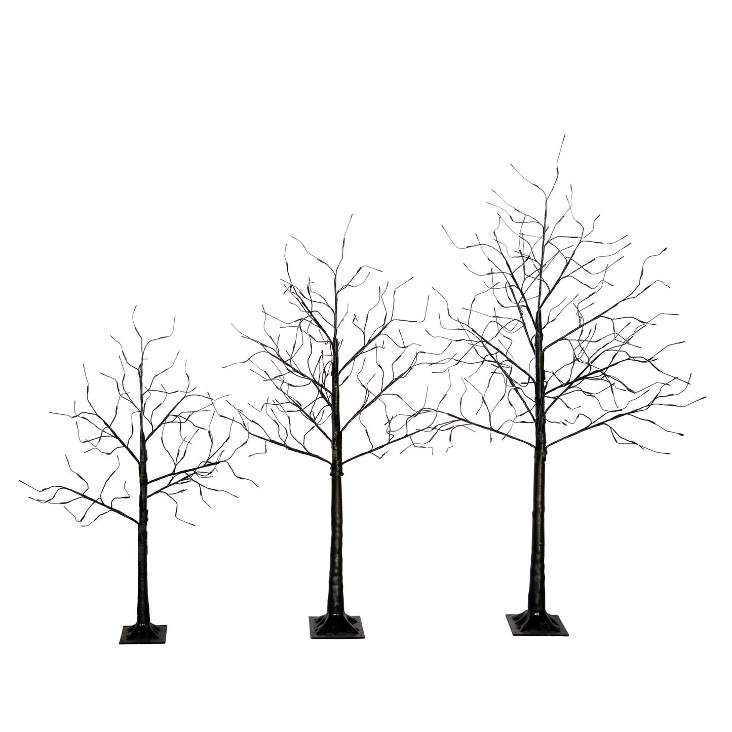 3-Pc Illuminated Halloween Tree Set with Purple LED Glow HouseOfZazla on Tampa Home & Garden Store