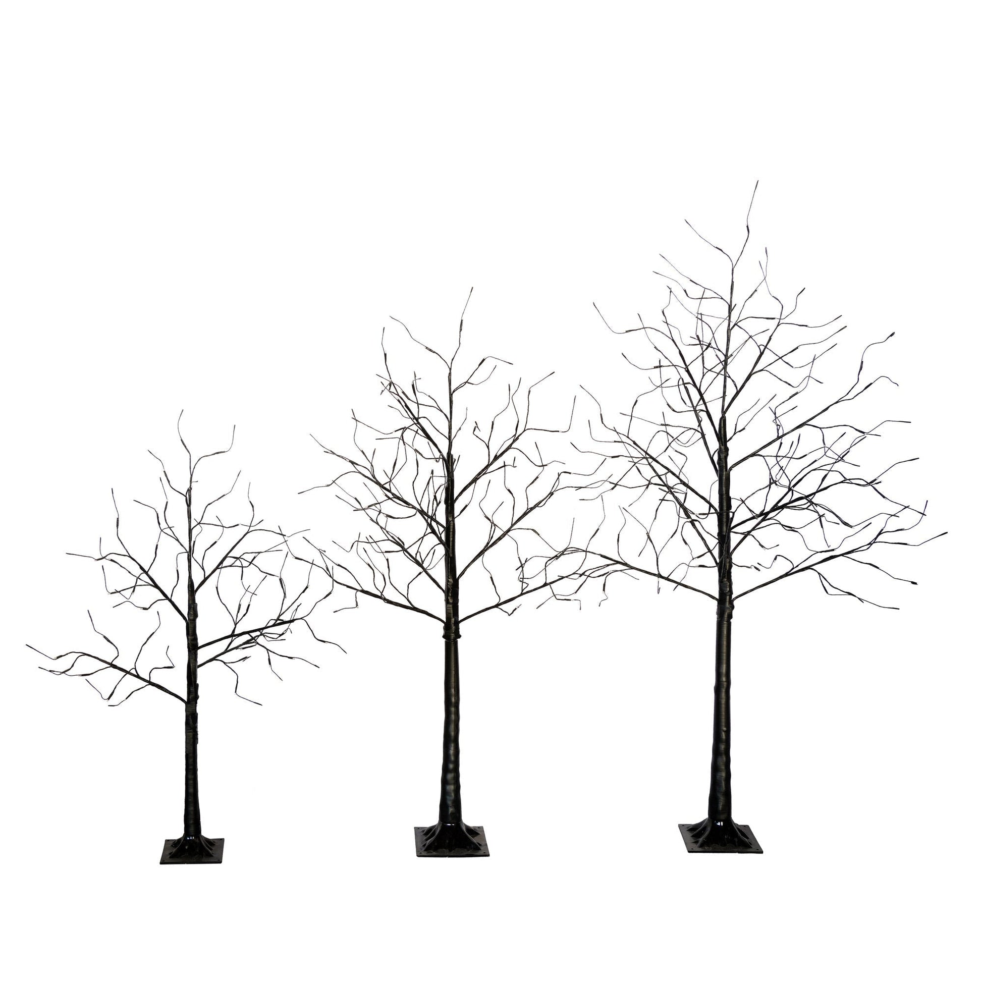 3-Pc Illuminated Halloween Tree Set with Purple LED Glow HouseOfZazla on Tampa Home & Garden Store