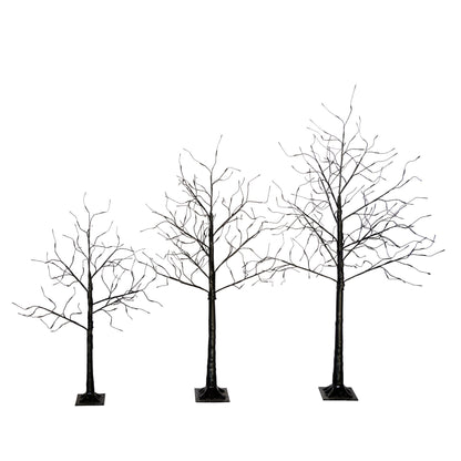 3-Pc Illuminated Halloween Tree Set with Purple LED Glow HouseOfZazla on Tampa Home & Garden Store