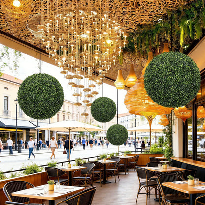 Artificial Green Topiary Balls and Garden Decor