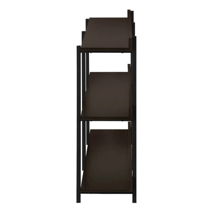 Accent console table with 3 brown wood shelves and black metal frame Unique Piece Furniture on Tampa Home & Garden Store