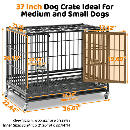 37" Stackable Heavy Duty Dog Crate 371D03 - Tampa Home & Garden Store