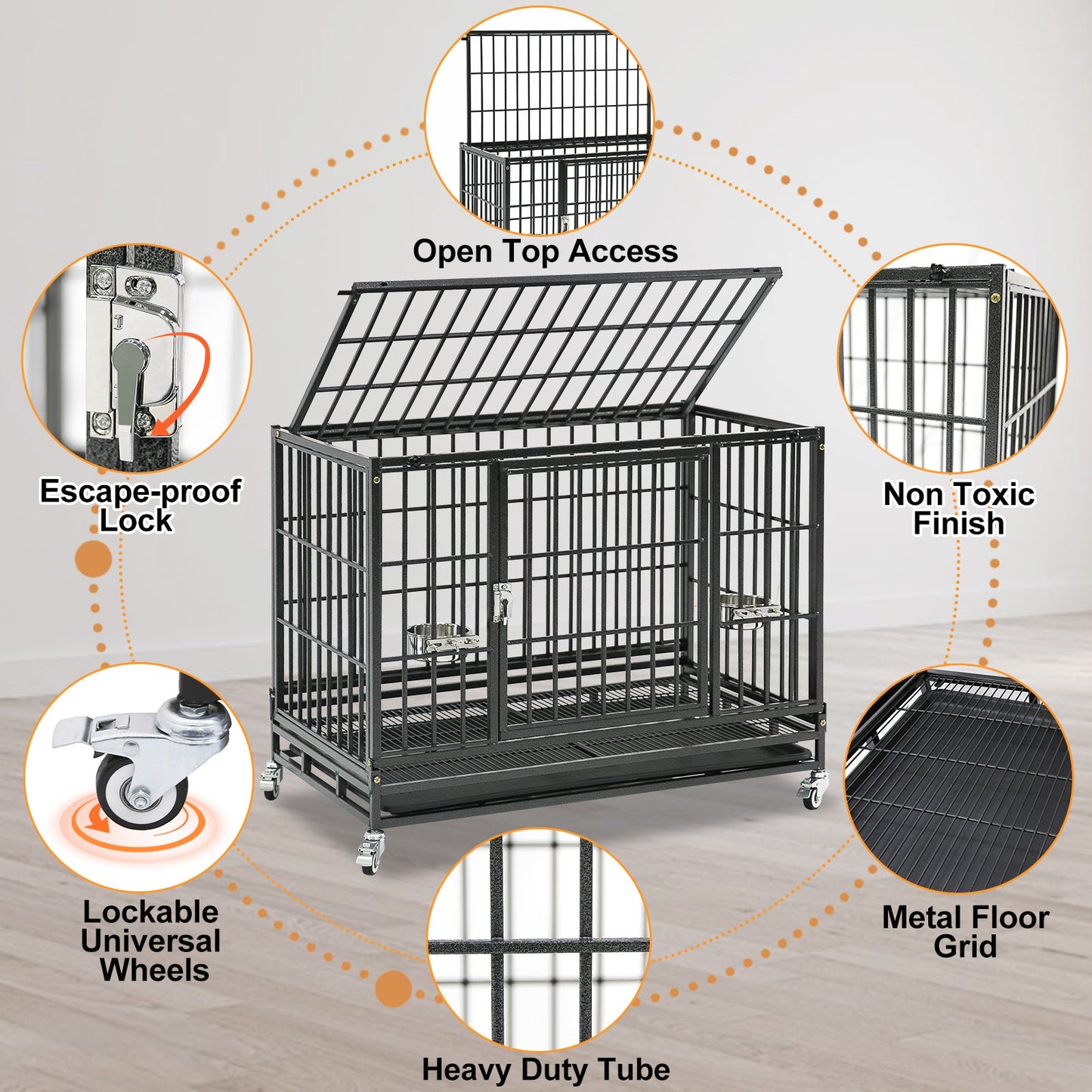 37" Stackable Heavy Duty Dog Crate 371D03 - Tampa Home & Garden Store