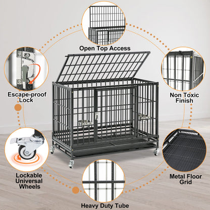 37" Stackable Heavy Duty Dog Crate 371D03 - Tampa Home & Garden Store