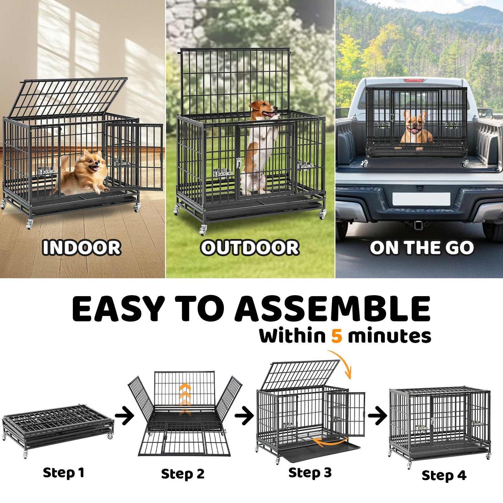 37" Stackable Heavy Duty Dog Crate 371D03 - Tampa Home & Garden Store