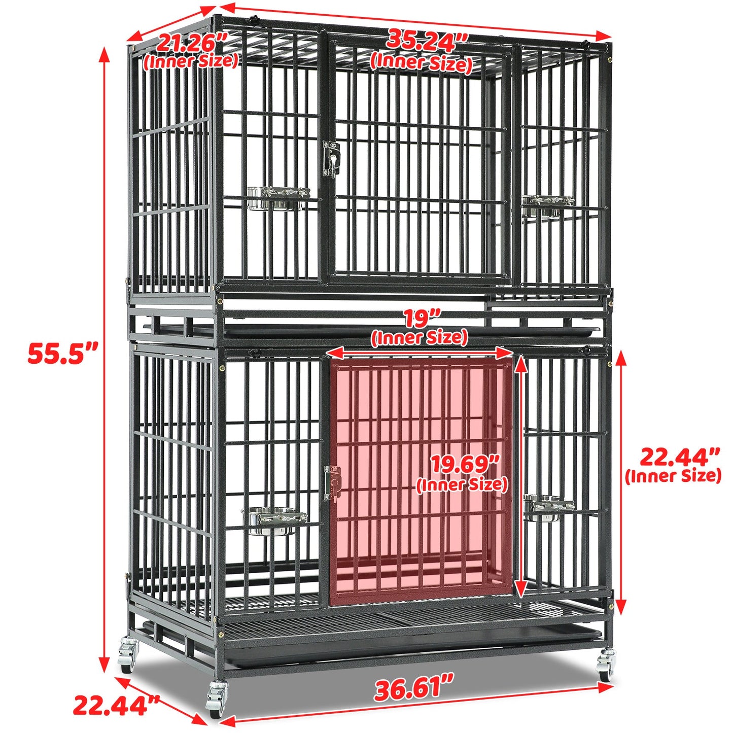 37" Stackable Heavy Duty Dog Crate 371D03 - Tampa Home & Garden Store