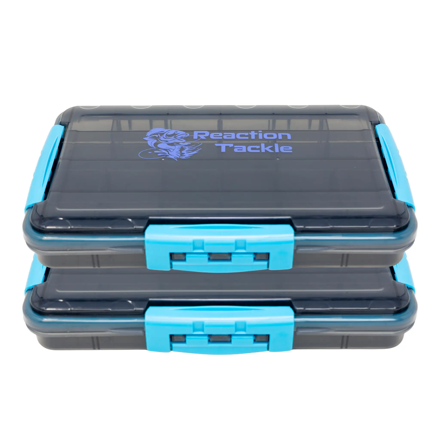 Reaction Tackle Premium Tackle Tray with 3 Clips in blue and gray plastic on Tampa Home & Garden Store