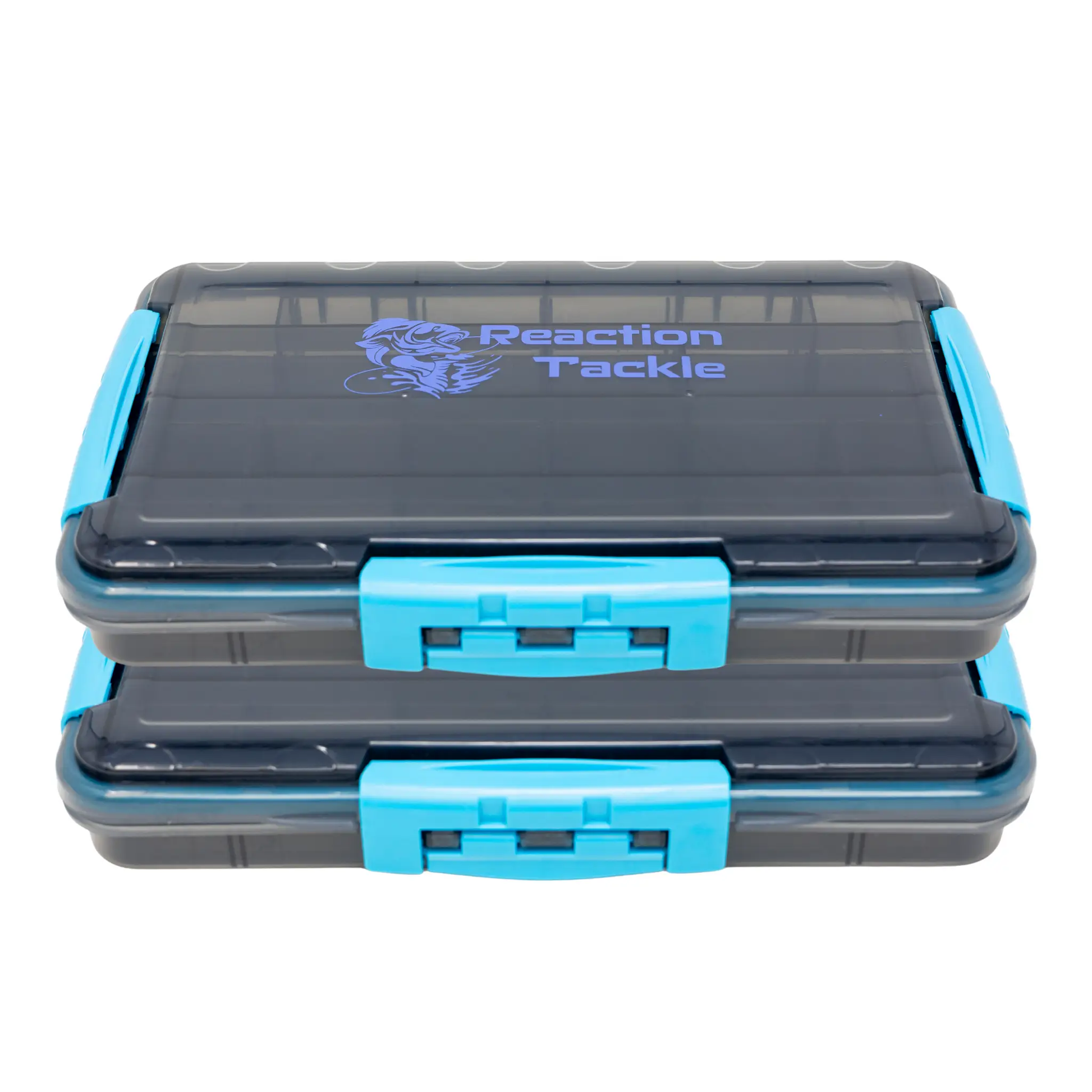 Reaction Tackle Premium Tackle Tray with 3 Clips in blue and gray plastic on Tampa Home & Garden Store