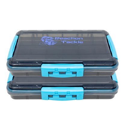 Reaction Tackle Premium Tackle Tray with 3 Clips in blue and gray plastic on Tampa Home & Garden Store