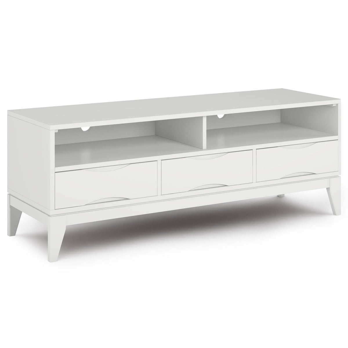 Handcrafted rubberwood TV stand with drawers in white finish HouseOfZazla on Tampa Home & Garden Store
