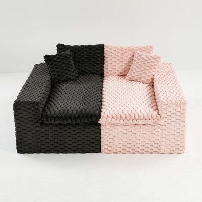 Modular Four Seater Sofa In Pink And Black