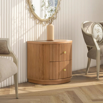 Valentine Two Drawer Beech Storage Side Table