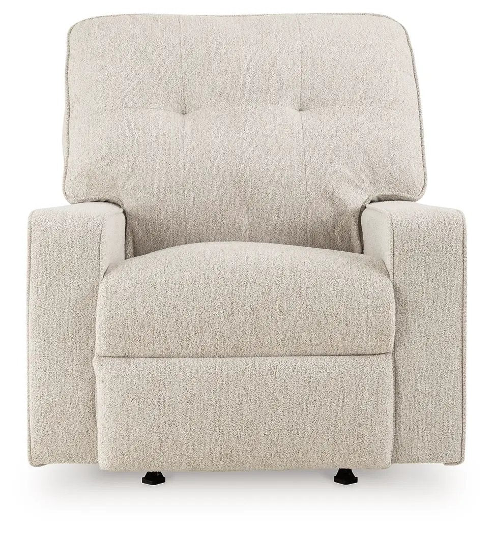 Larimer rocker recliner in beige textured fabric by Unique Piece Furniture on Tampa Home & Garden Store