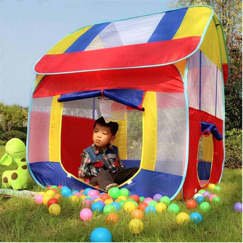 Outdoor children's play tent by My Store, colorful garden playhouse with mesh sides, kids inside on Tampa Home & Garden Store