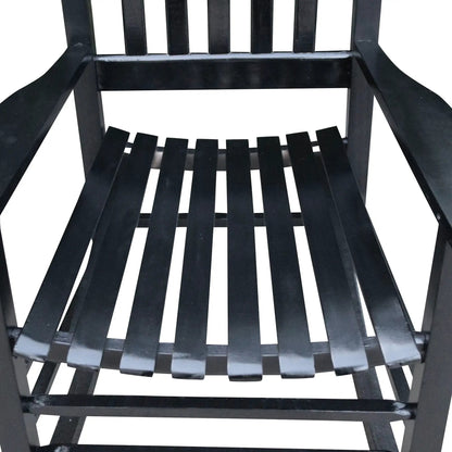 Classic wooden porch rocker in black Populus wood by Unique Piece Furniture on Tampa Home & Garden Store