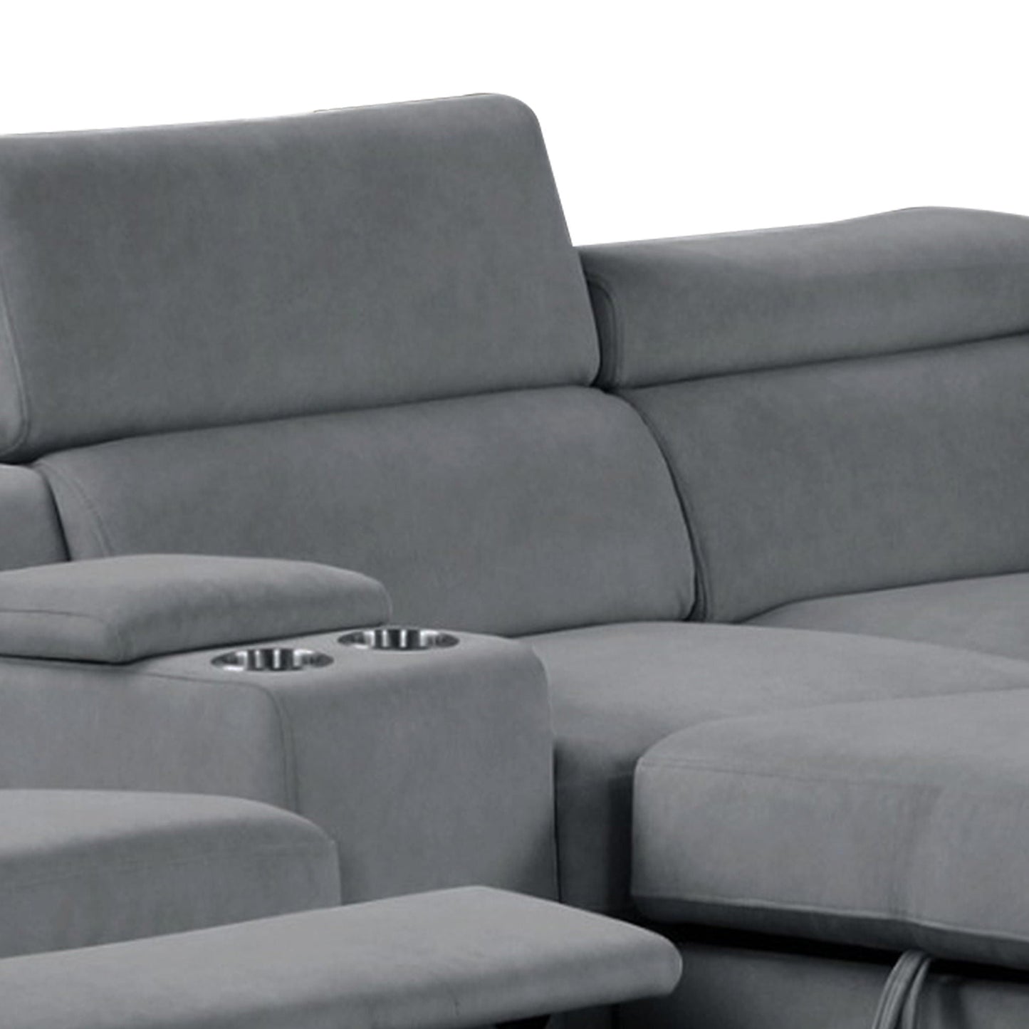 Harvey power reclining sleeper sectional by HouseOfZazla in gray fabric, modern sectional sofa on Tampa Home & Garden Store